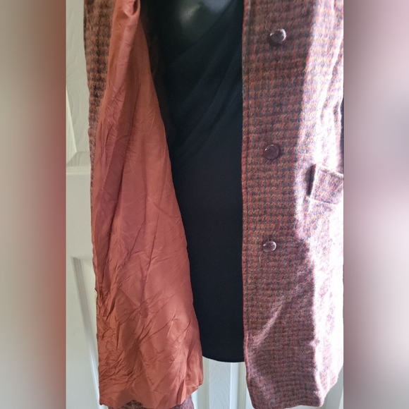 Harris Tweed women's coat jacket multicolor 100% Virgin Scottish Wool L - Picture 9 of 12
